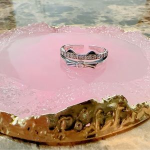 Cat pink silver Ring - including red strawberry ring box